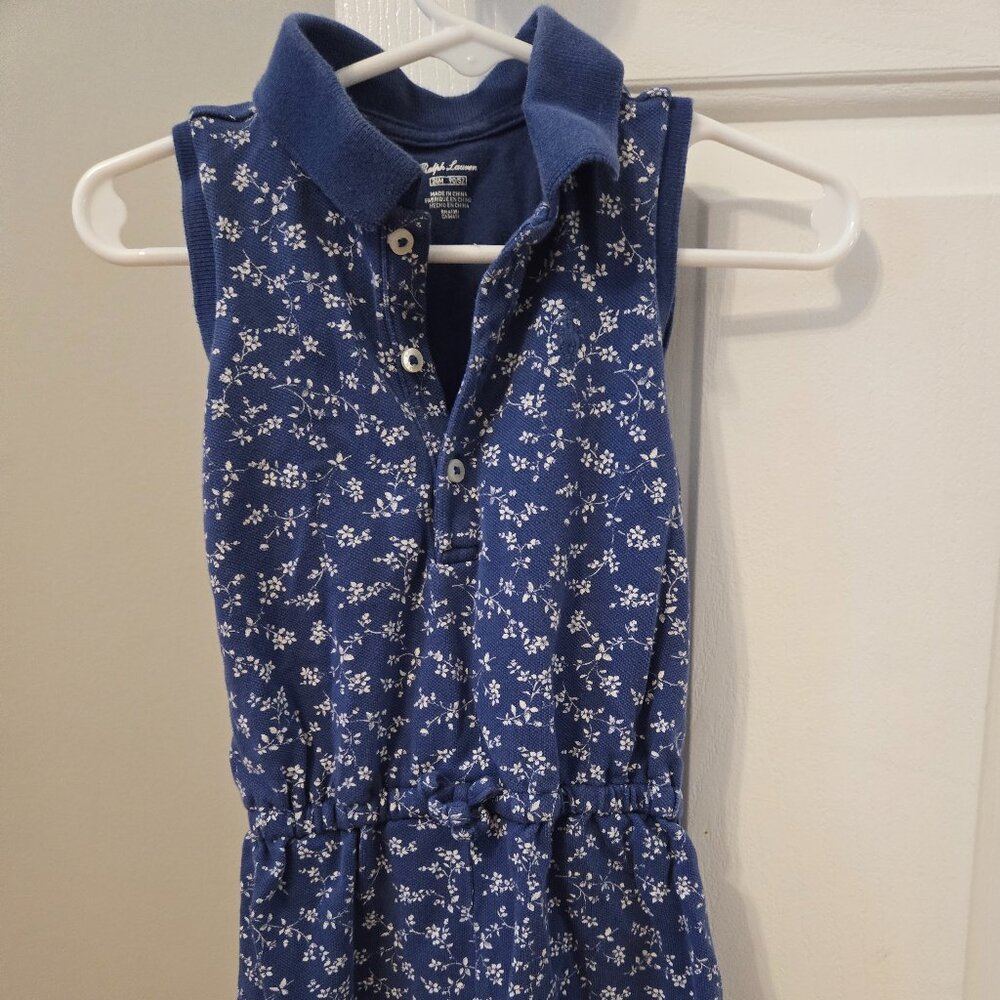 Girls Ralph Lauren size 24 months blue and white romper